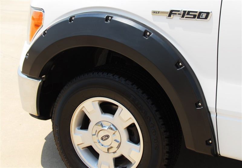 Lund 09-14 Ford F-150 (Ex Raptor) RX-Rivet Style Textured Elite Series Fender Flares - Black (2 Pc.)