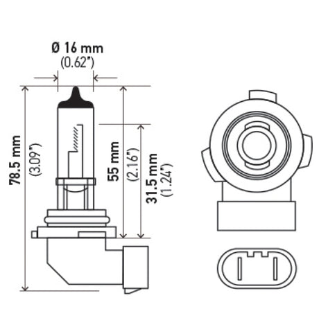 Ampoule blanche Xen Hella H10 12V 65W (paire)