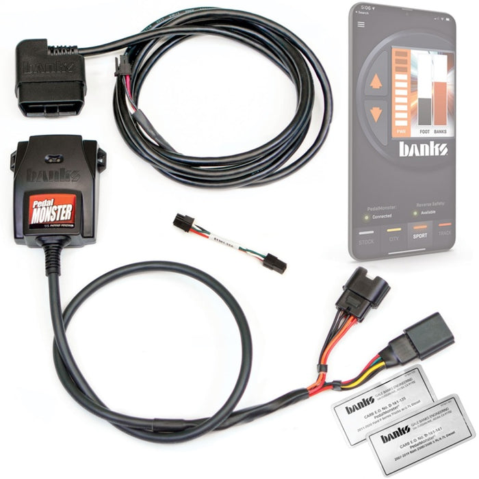 Kit de pédales d'alimentation Banks Power Monster (autonome) 07-19 RAM 2500/3500/11-20 Ford F-Series 6,7 L à utiliser avec un téléphone