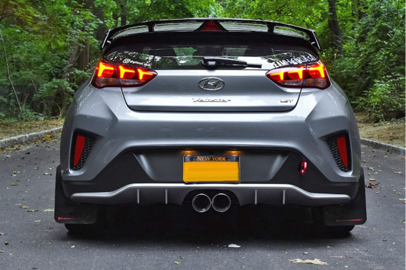 Rally Armor 19-21 Hyundai Veloster Turbo R-Spec Black UR Mud Flap w/ Dark Grey Logo