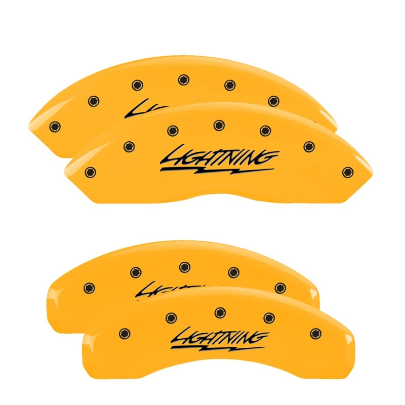 MGP 4 Caliper Covers Engraved Front & Rear Lightning Yellow Finish Black Char 2000 Ford F-150