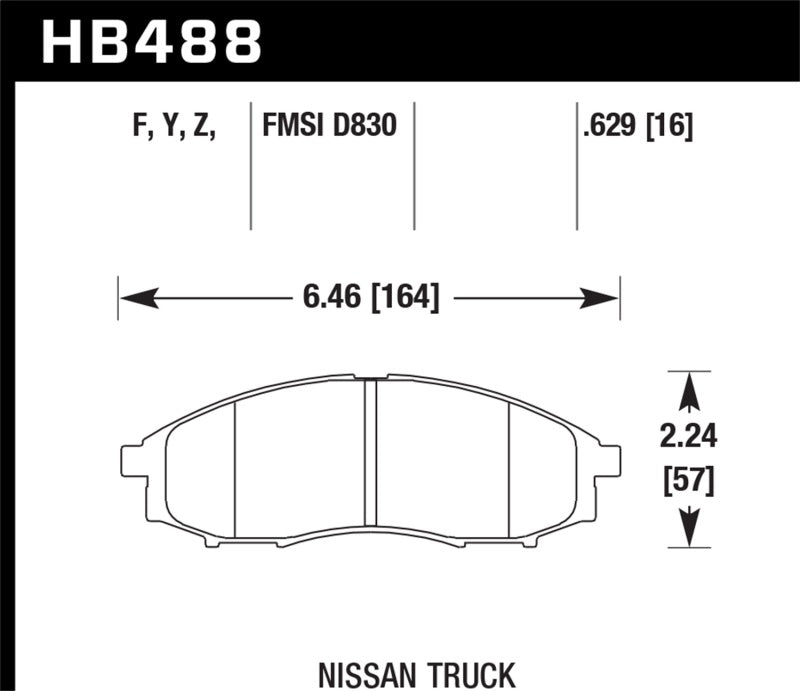 Plaquettes de frein avant Hawk 00-04 Nissan Xtrerra / 03-04 Nissan Frontier LTS Street