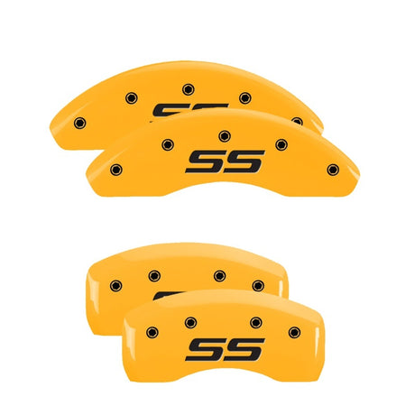 Couvre-étriers MGP 4 gravés avant et arrière Monte Carlo SS finition jaune noir Char 2002 Chevy Impala