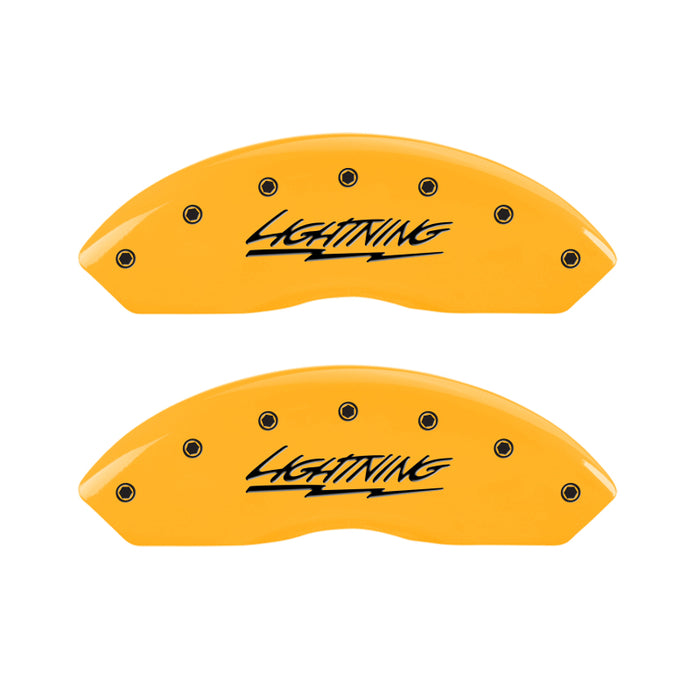 MGP 4 Caliper Covers Engraved Front & Rear Lightning Yellow Finish Black Char 2000 Ford F-150