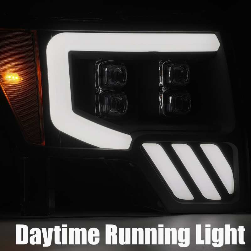 Phares à LED AlphaRex 09-14 Ford F-150 NOVA Projecteur Style Plank Noir Mat avec Activ Light/Seq Signal