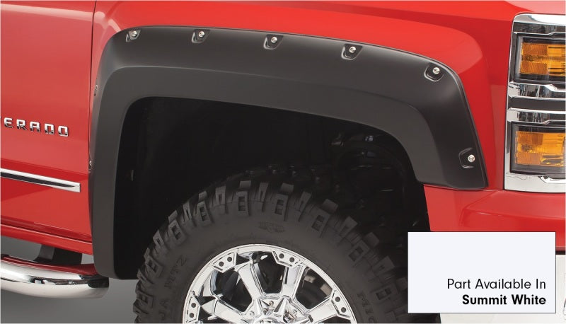 Élargisseurs de poche style Bushwacker 16-18 Chevy Silverado 1500 Fleetside 4 pièces - Blanc sommet