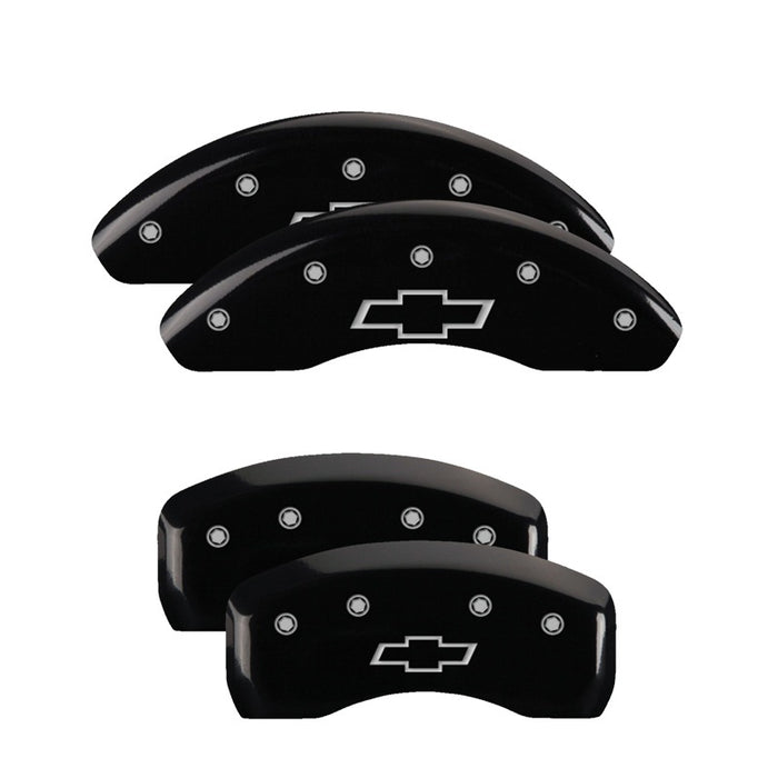 MGP 4 Caliper Covers Engraved F & R Chevy Racing Black Finish Silver Char 2019 Chevrolet Camaro