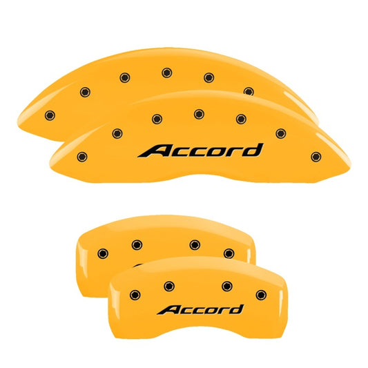 MGP 4 Caliper Covers Engraved Front & Rear Vtech Yellow Finish Black Char 2005 Honda Pilot