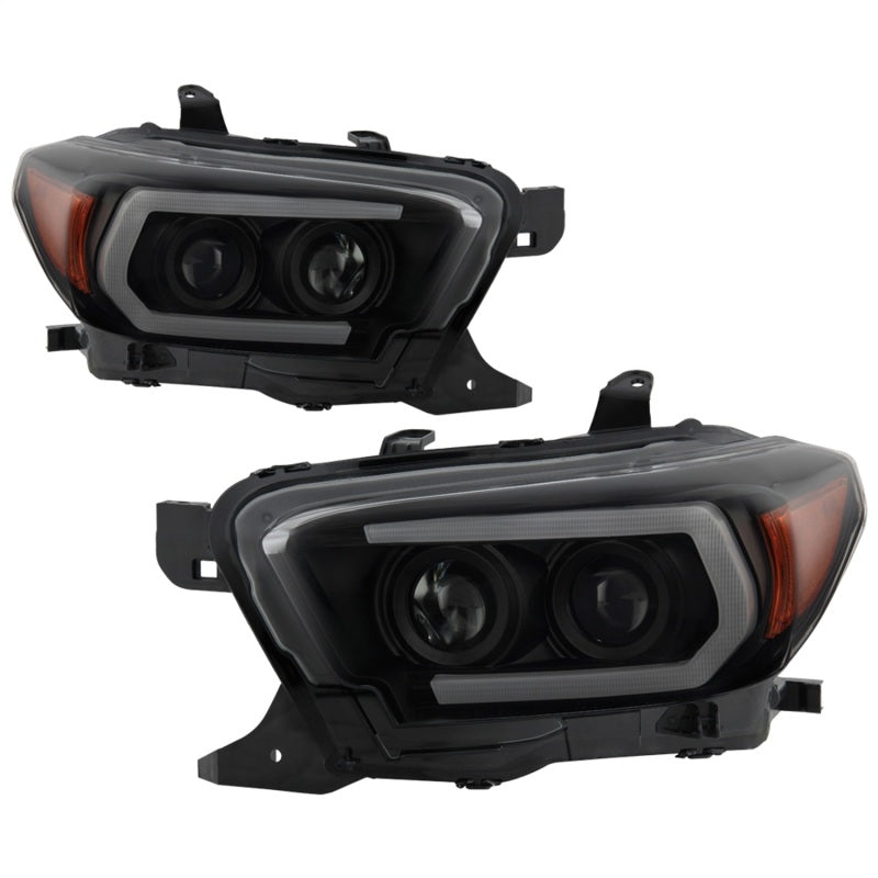 Phares de projecteur Spyder Toyota Tacoma 16-18 (modèle TRD uniquement) Fumée noire PRO-YD-TT16V1-SEQ-BSM