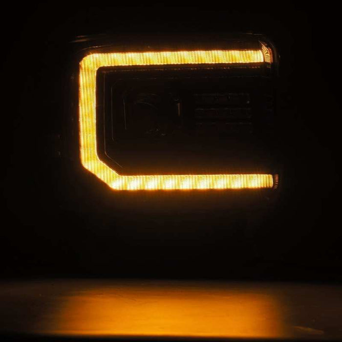 Phares de projet à LED AlphaRex 14-18 GMC Sierra LUXX Plnk Style Alpha Blk avec lumière active/signal séquentiel/DRL