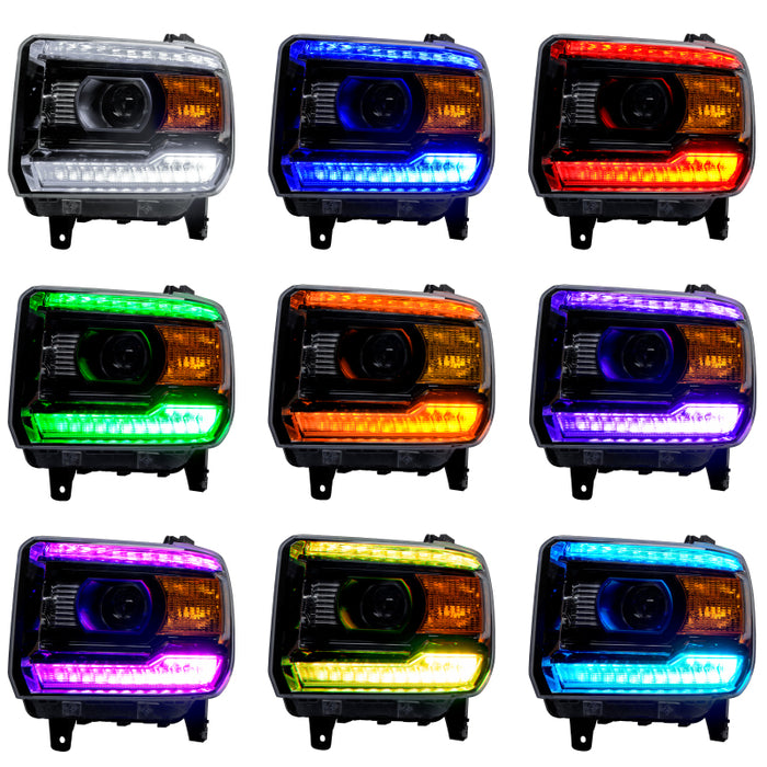 Oracle 14-15 GMC Sierra Headlight DRL Upgrade Kit - ColorSHIFT w/ Simple Controller SEE WARRANTY