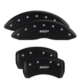 Couvre-étriers MGP 4 gravés avant et arrière finition rouge Silverado argent ch