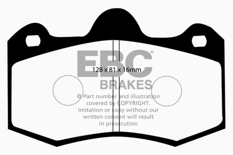 Plaquettes de frein arrière EBC 11+ McLaren MP4-12C 3.8 Twin Turbo Yellowstuff