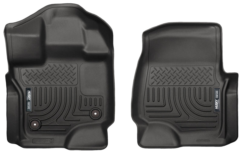 Revêtements de sol avant noirs Husky Liners 15-23 pour Ford F-150 Super/Super Crew Cab WeatherBeater