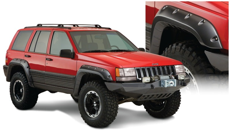 Élargisseurs de style découpé Bushwacker 93-98 Jeep Grand Cherokee 4 pièces - Noir