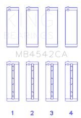 King Nissan VQ20DE, VQ25DD, VQ30DE/DD/DET, VQ35DE (Size Standard) Crankshaft Main Bearing (Set of 4)