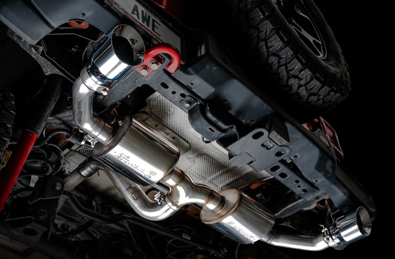 AWE Tuning 2018+ Jeep Wrangler JL/JLU Tread Edition Échappement double à essieu arrière - Embouts chromés argentés