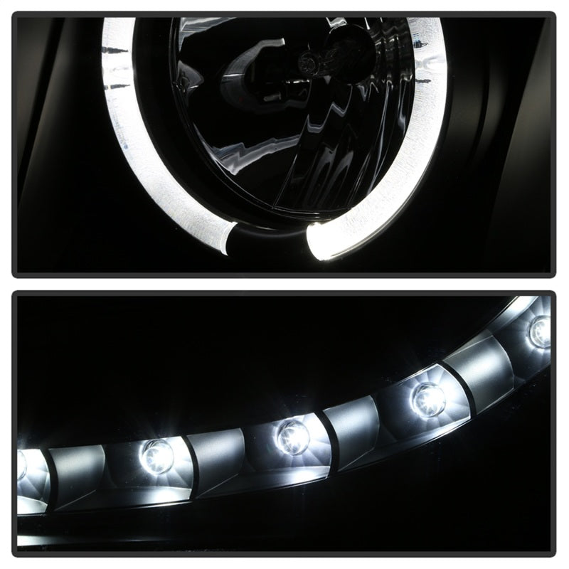 Phares de projecteur Spyder Chevy Suburban 1500 07-14 LED Halo LED tout noir PRO-YD-CSUB07-HL-BKV2