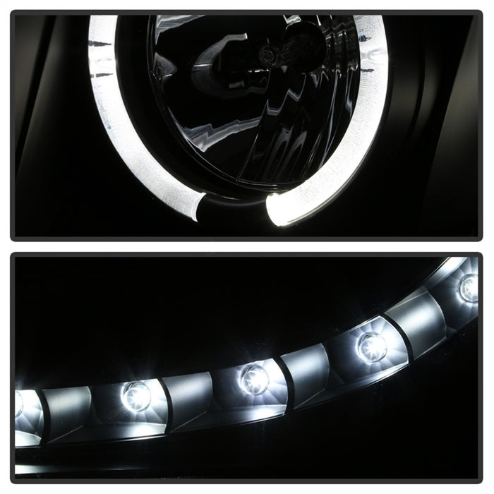 Phares de projecteur Spyder Chevy Suburban 1500 07-14 LED Halo LED tout noir PRO-YD-CSUB07-HL-BKV2