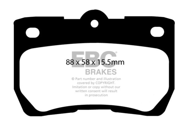 Plaquettes de frein arrière EBC 06-07 Lexus GS300 3.0 Yellowstuff