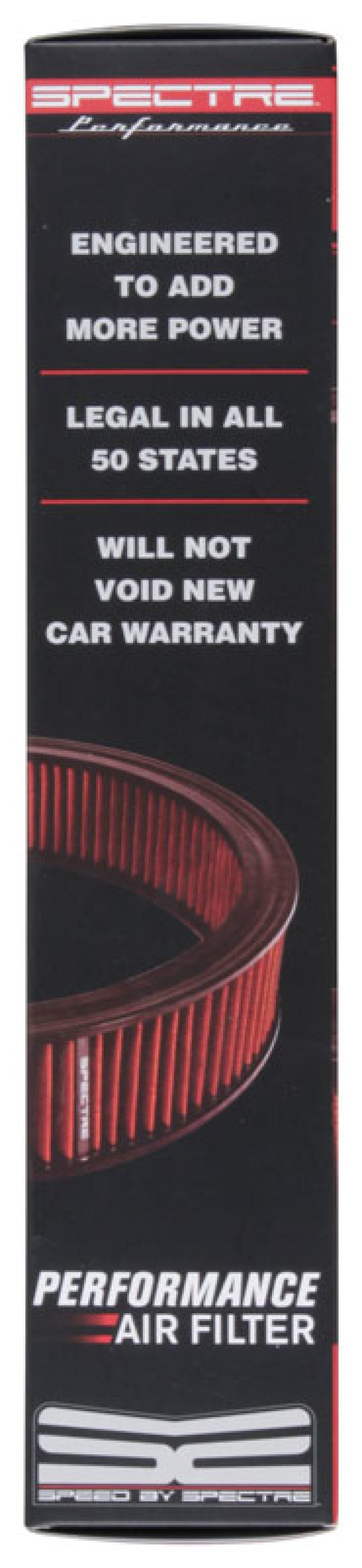 Filtre à air Spectre 1985 Cadillac Seville 5,7 L V8 DSL 14 po x 3 po - Rouge