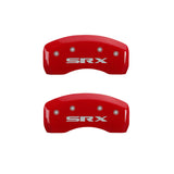 Couvre-étriers MGP 4 gravés à l'avant en cursive/arrière gravé Cadillac SRX finition rouge argent ch