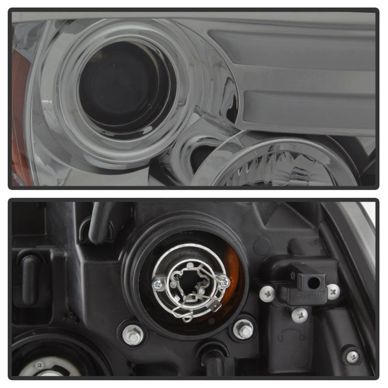 Phares de projecteur Spyder Dodge Ram 13-15 Barre lumineuse DRL Fumée PRO-YD-DR13-LBDRL-SM