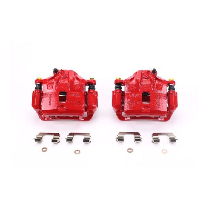 Étriers avant rouges Power Stop 04-05 Hyundai Sonata avec supports - Paire