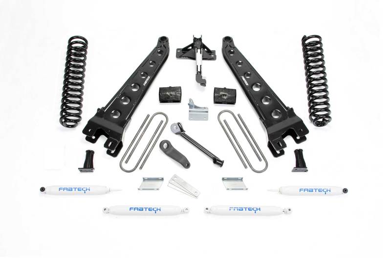 Système de bras de radiateur Fabtech 08-16 Ford F250 4WD 6 pouces avec bobines et amortisseurs de performance