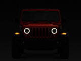 Raxiom 18-22 Jeep Wrangler JL/JT Axial Series LED Headlights- Black Housing (Clear Lens)