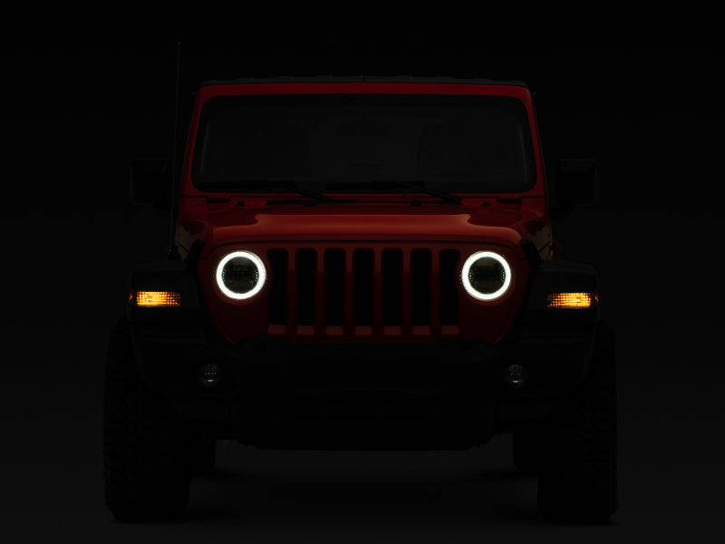 Phares à LED Raxiom 18-22 Jeep Wrangler JL/JT Axial Series - Boîtier noir (lentille transparente)