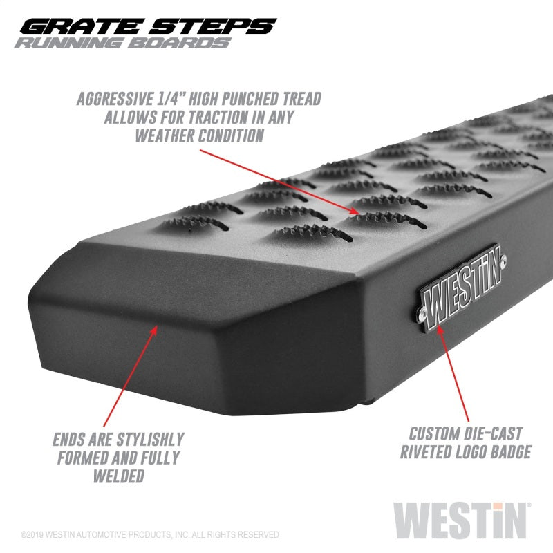 Westin Grate Steps Running Boards 86 in - Textured Black