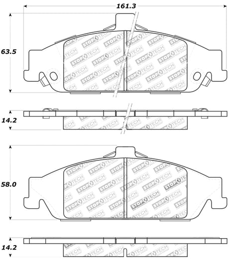 StopTech Sport Brake Pads w/Shims and Hardware - Rear