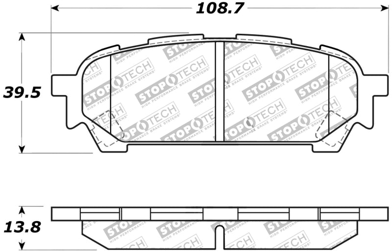 Plaquettes de frein arrière StopTech Street Touring 03-05 WRX