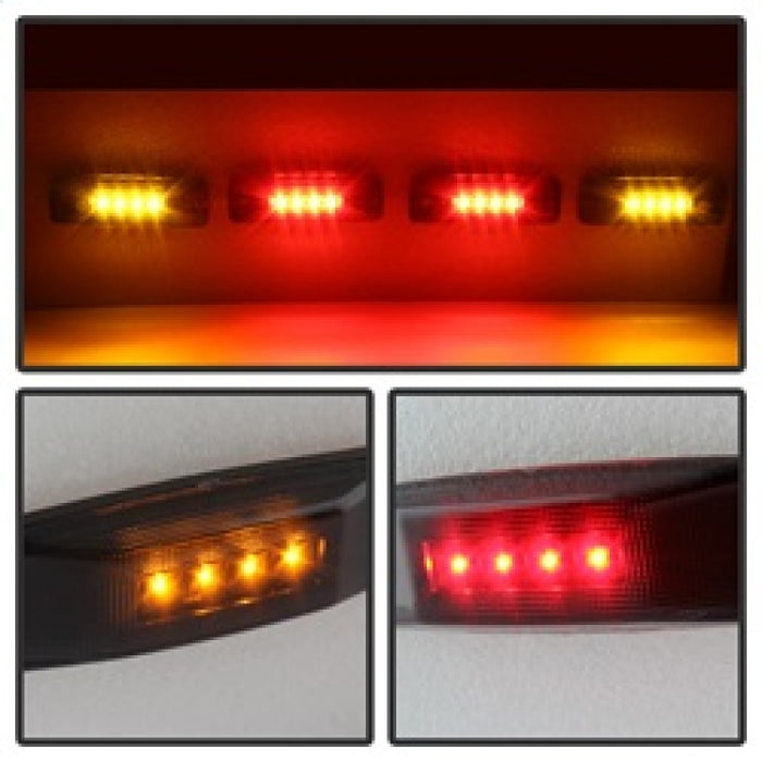 Xtune Dodge Ram 94-02 Dually 2 LED rouges + 2 LED ambrées Feux de garde-boue 4 pièces Fumé ACC-LED-DR94-FE-SM