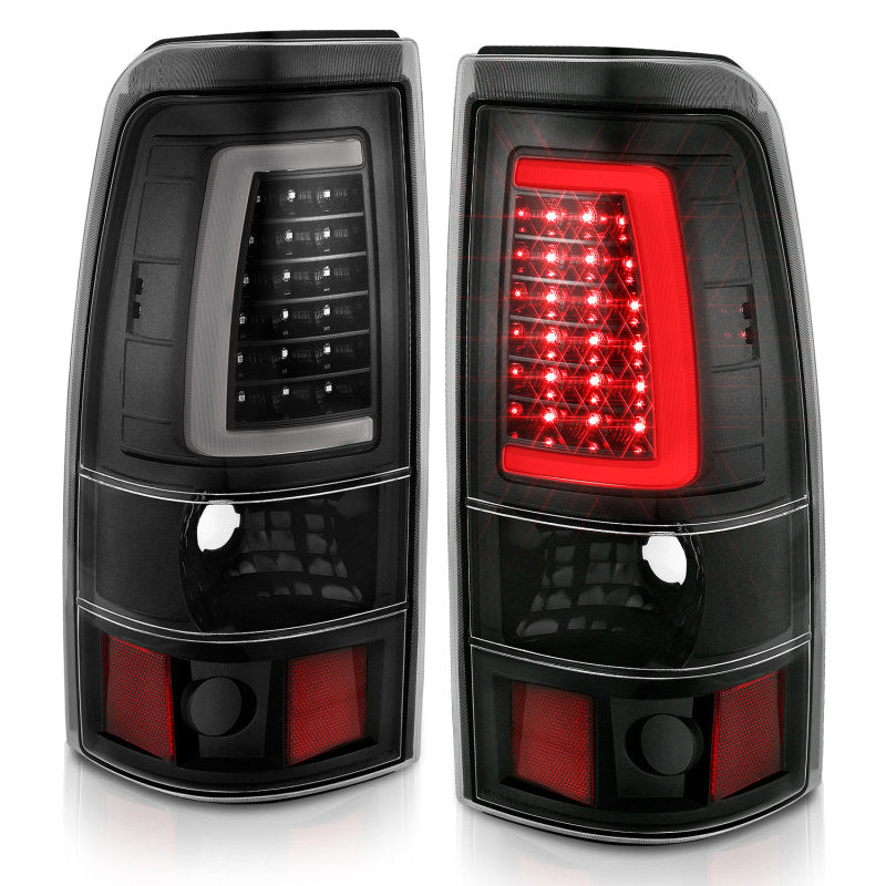 Feux arrière à LED ANZO 2003-2006 Chevy Silverado 1500 style planche noir avec lentille transparente