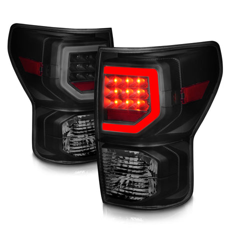 Feux arrière à LED Anzo 07-11 Toyota Tundra avec boîtier noir et lentille fumée G2 (avec barres lumineuses C)