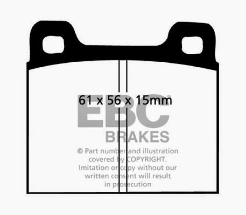 EBC 64-69 Porsche 911 2.0 (étrier M) (rotor avant solide) Plaquettes de frein avant Yellowstuff