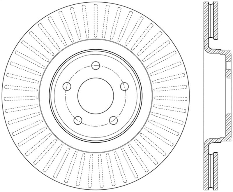 Rotor de rotor fendu avant droit StopTech 14.5+ Ford Focus ST