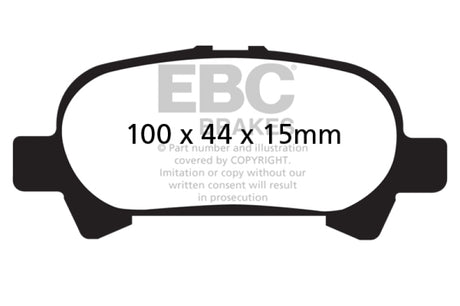 Plaquettes de frein arrière EBC 00-04 Toyota Avalon 3.0 Greenstuff