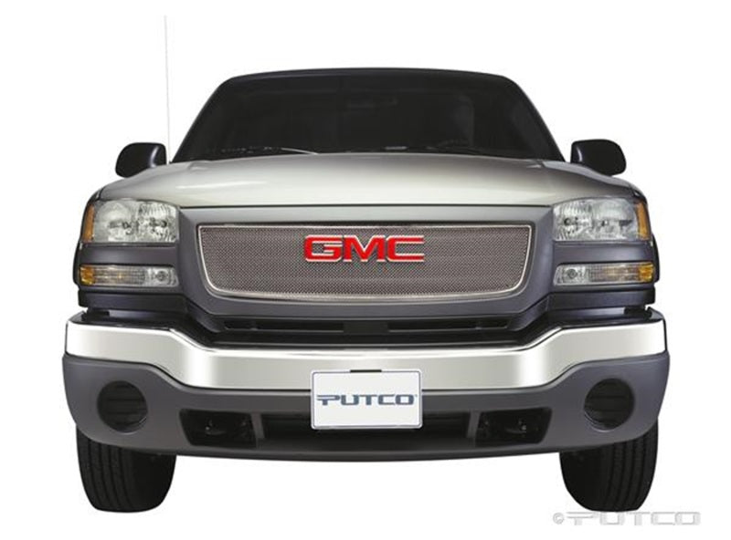 Grilles à mailles liquides boulonnées Putco 03-06 GMC Sierra Light/Heavy Duty (logo de couverture)