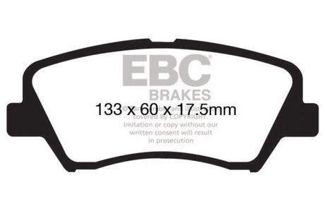 Plaquettes de frein avant EBC 13+ Hyundai Elantra 1.8 Redstuff