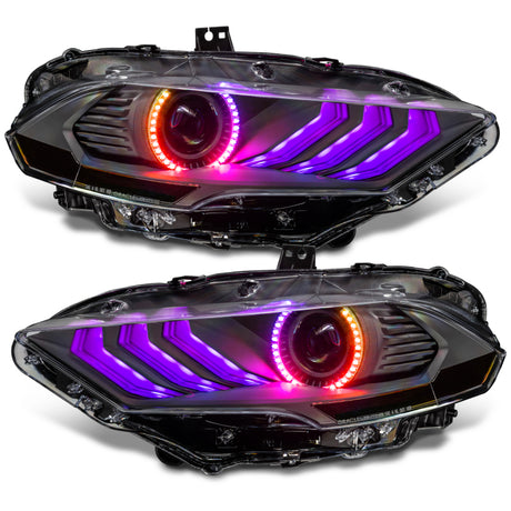 Phares à DEL Dynamic ColorSHIFT pour Ford Mustang 18-23 d'Oracle Lighting - Série noire VOIR LA GARANTIE
