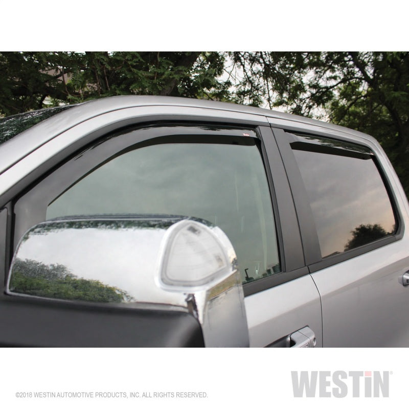 Westin 19-22 Ram 1500 Crew Cab(Excl. 19-22 Ram 1500 Classic) In Channel Wind Deflector 4pc - Smoke