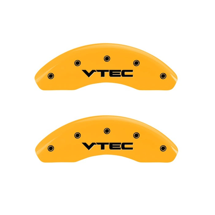 MGP 2 Caliper Covers Engraved Front Vtech Yellow Finish Black Characters 1999 Honda Accord