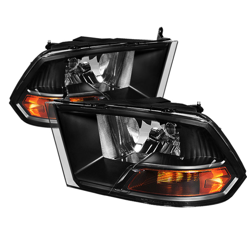 Phares Xtune Dodge Ram 1500 09-12 (phares non quadruples) Phares en cristal noir HD-JH-DR09-AM-BK