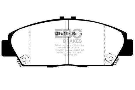 Plaquettes de frein avant EBC Greenstuff pour Honda Prelude 2.2 92-96
