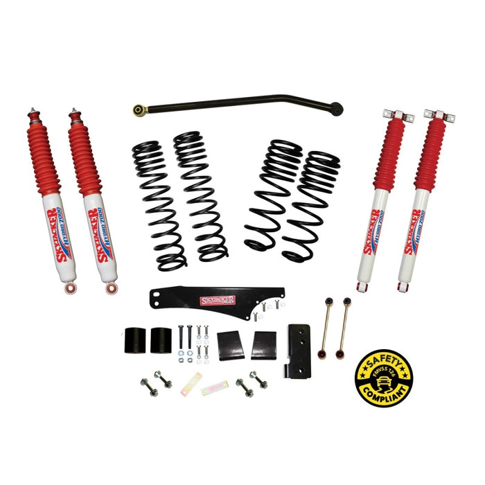 Skyjacker 07-18 Jeep Wrangler JK 2 portes 2WD/4WD Kit de levage à long débattement 3,5 à 4 pouces avec amortisseurs Hydro 7000