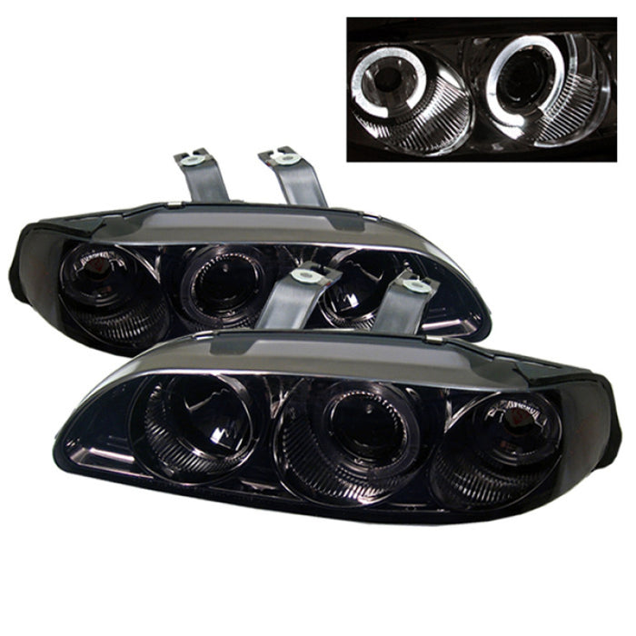 Spyder Honda Civic 92-95 2/3DR 1PC Projecteur LED Halo Ambre Reflctr Smke PRO-YD-HC921P-23D-AM-SMC