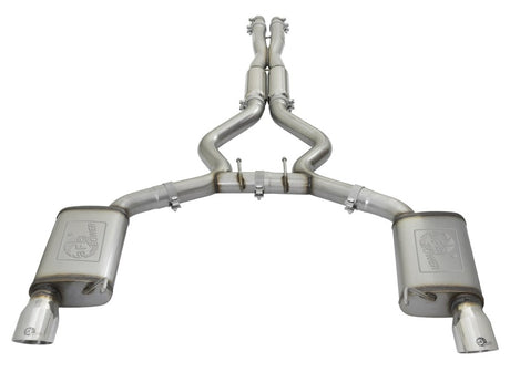 Échappements arrière de catalyseur sport aFe MACHForce XP 3 pouces avec embouts polis 15-17 Ford Mustang V6/V8